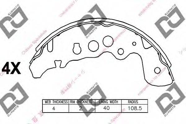 DJ PARTS BS1020 Комплект тормозных колодок