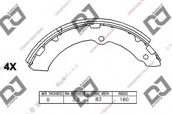 DJ PARTS BS1051 Комплект тормозных колодок