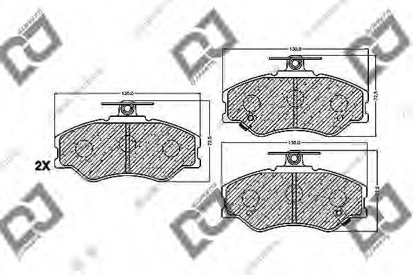 DJ PARTS BP1105 Комплект тормозных колодок, дисковый тормоз