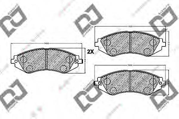 DJ PARTS BP1125 Комплект тормозных колодок, дисковый тормоз