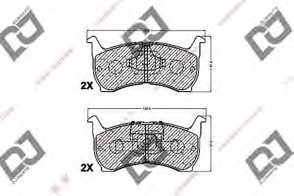 DJ PARTS BP1256 Комплект тормозных колодок, дисковый тормоз