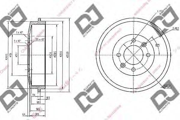 DJ PARTS BR1039 Тормозной барабан