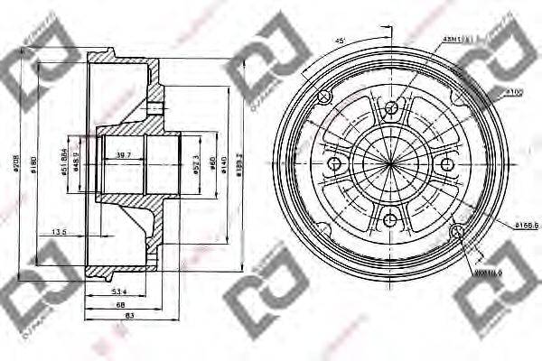 DJ PARTS BR1044 Тормозной барабан