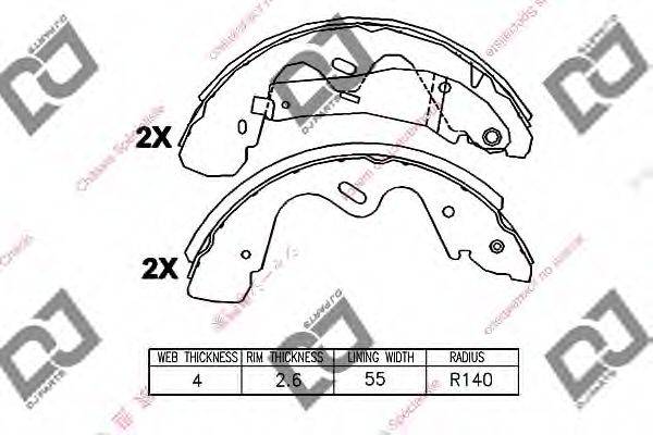 DJ PARTS BS1146 Комплект тормозных колодок