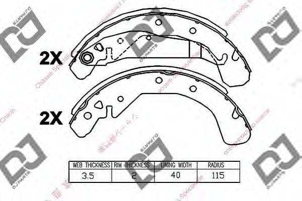 DJ PARTS BS1150 Комплект тормозных колодок