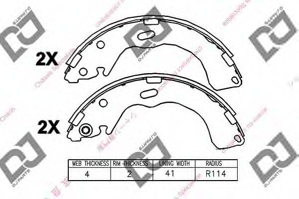 DJ PARTS BS1288 Комплект тормозных колодок