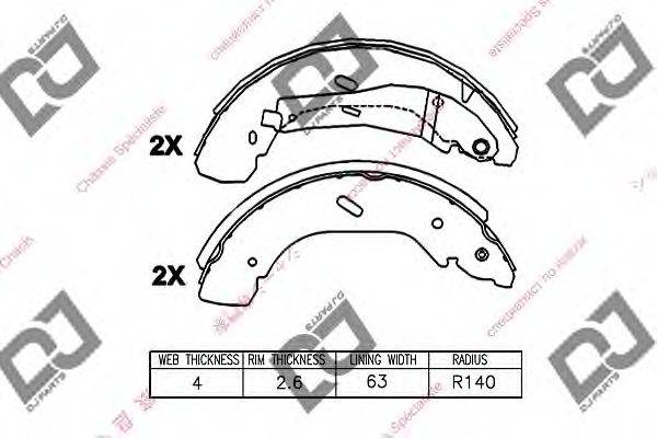 DJ PARTS BS1295 Комплект тормозных колодок