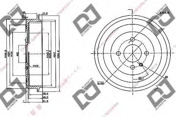 DJ PARTS BR1047 Тормозной барабан