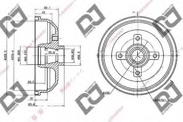 DJ PARTS BR1053 Тормозной барабан