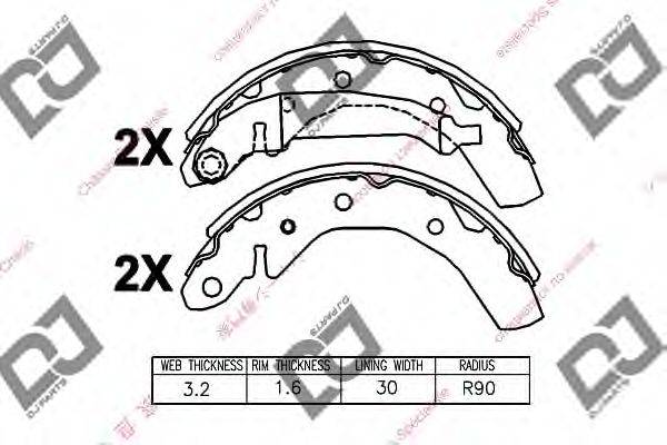 DJ PARTS BS1368 Комплект тормозных колодок