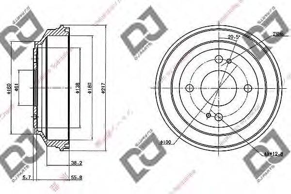 DJ PARTS BR1078 Тормозной барабан