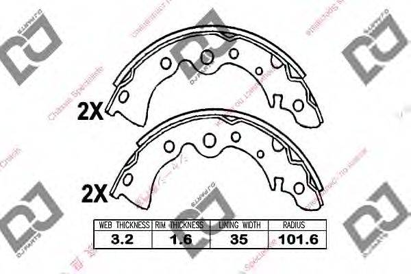 DJ PARTS BS1110 Комплект тормозных колодок