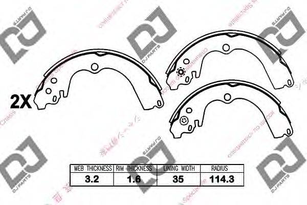 DJ PARTS BS1018 Комплект тормозных колодок