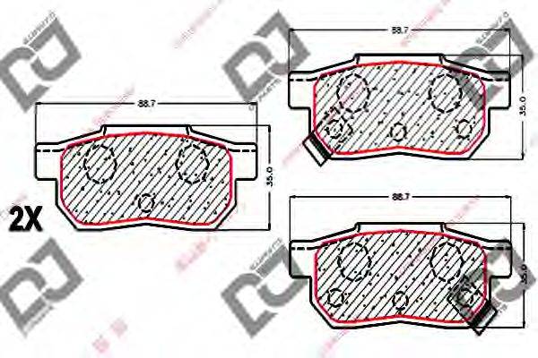 DJ PARTS BP1746 Комплект тормозных колодок, дисковый тормоз