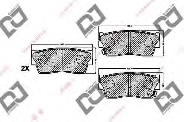DJ PARTS BP1293 Комплект тормозных колодок, дисковый тормоз