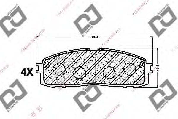 DJ PARTS BP1402 Комплект тормозных колодок, дисковый тормоз