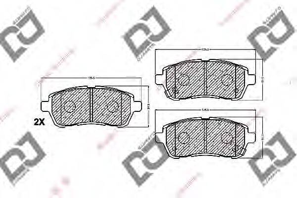 DJ PARTS BP1437 Комплект тормозных колодок, дисковый тормоз