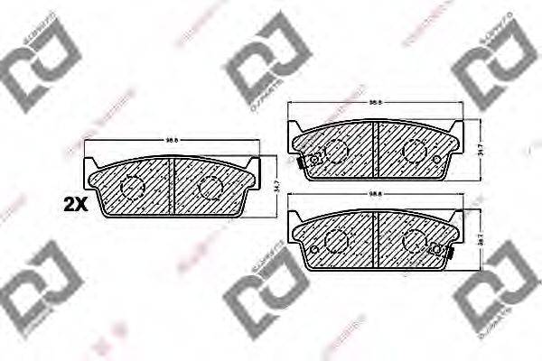 DJ PARTS BP1456 Комплект тормозных колодок, дисковый тормоз