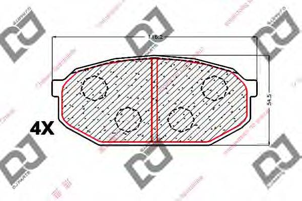 DJ PARTS BP1783 Комплект тормозных колодок, дисковый тормоз