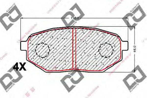 DJ PARTS BP1798 Комплект тормозных колодок, дисковый тормоз