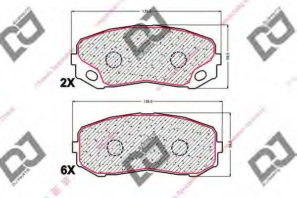 DJ PARTS BP1808 Комплект тормозных колодок, дисковый тормоз