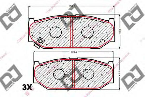 DJ PARTS BP1848 Комплект тормозных колодок, дисковый тормоз