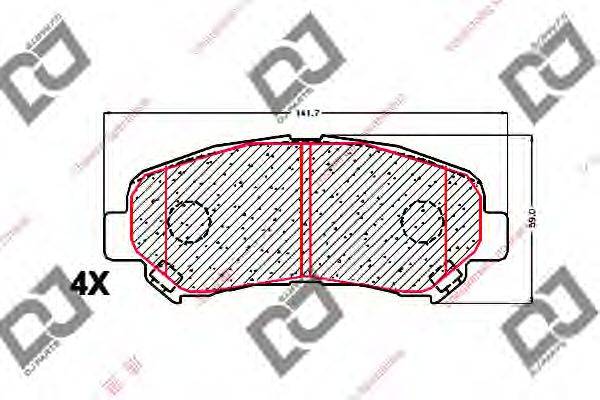 DJ PARTS BP1522 Комплект тормозных колодок, дисковый тормоз