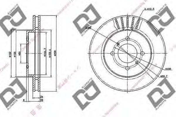 DJ PARTS BD1039 Тормозной диск