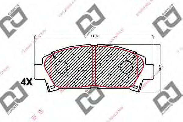 DJ PARTS BP1573 Комплект тормозных колодок, дисковый тормоз