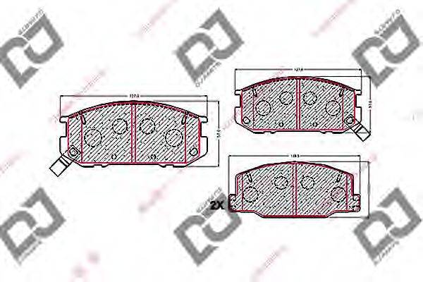 DJ PARTS BP1581 Комплект тормозных колодок, дисковый тормоз