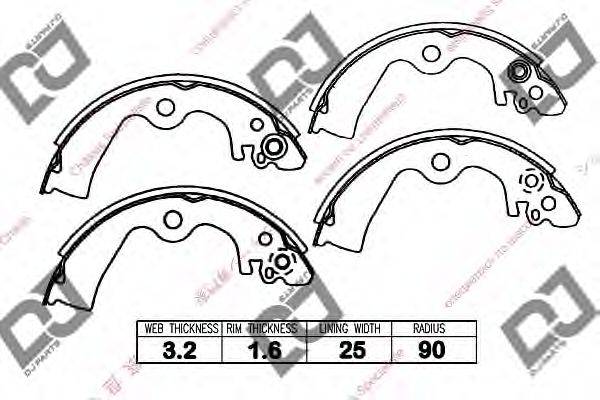 DJ PARTS BS1124 Комплект тормозных колодок