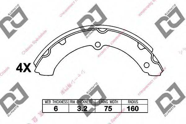 DJ PARTS BS1203 Комплект тормозных колодок