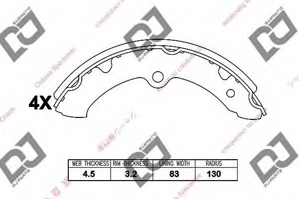 DJ PARTS BS1206 Комплект тормозных колодок