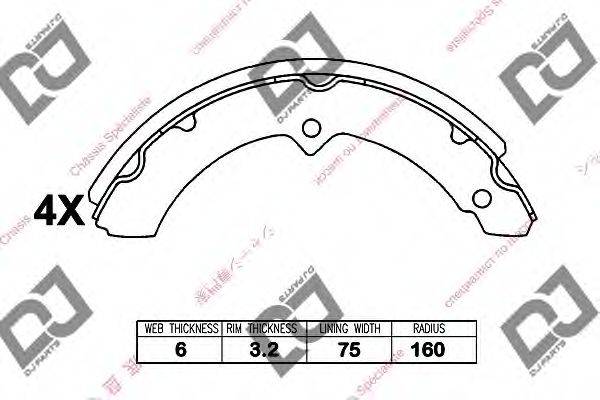 DJ PARTS BS1224 Комплект тормозных колодок