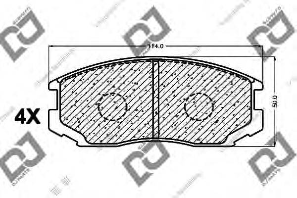 DJ PARTS BP1022 Комплект тормозных колодок, дисковый тормоз