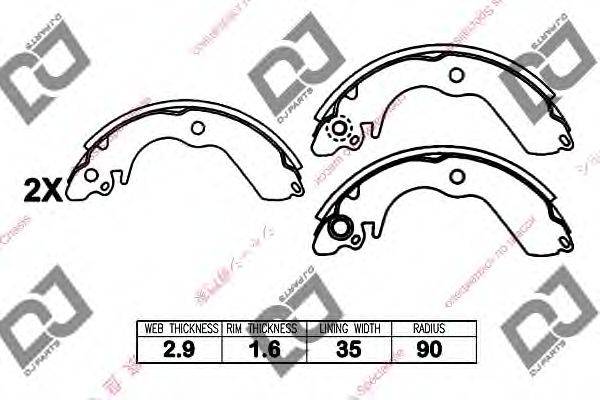 DJ PARTS BS1362 Комплект тормозных колодок