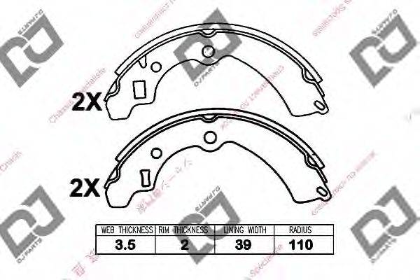 DJ PARTS BS1393 Комплект тормозных колодок