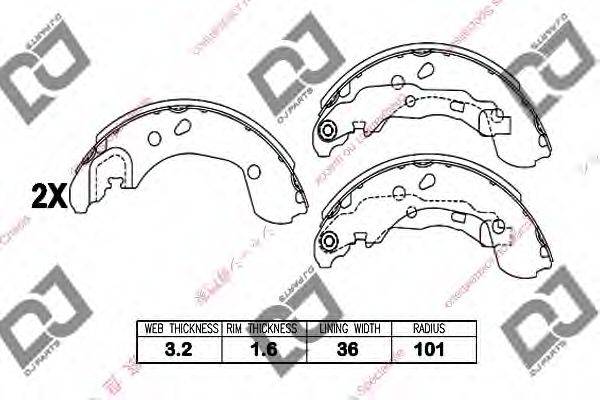 DJ PARTS BS1406 Комплект тормозных колодок