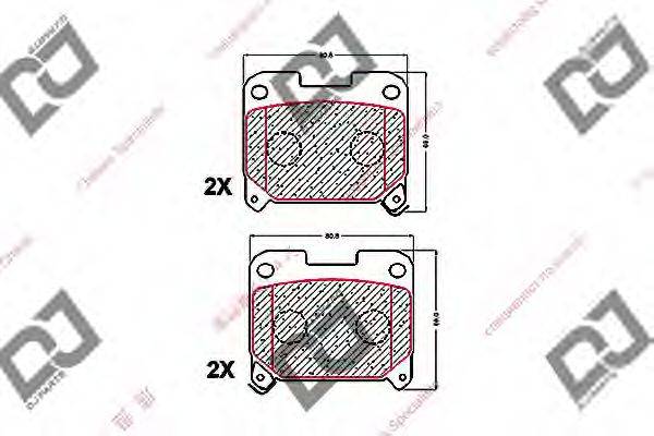 DJ PARTS BP1583 Комплект тормозных колодок, дисковый тормоз