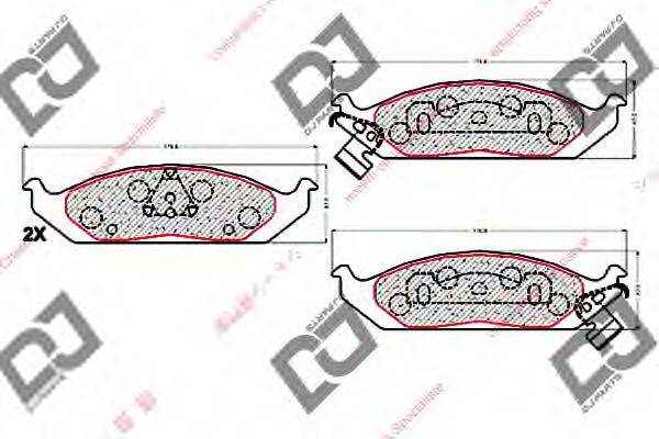 DJ PARTS BP1924 Комплект тормозных колодок, дисковый тормоз