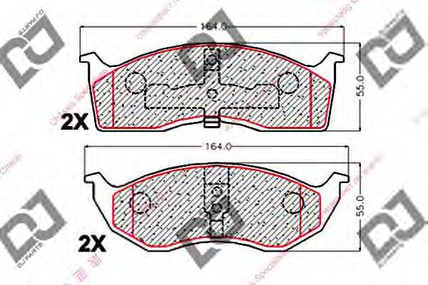 DJ PARTS BP2053 Комплект тормозных колодок, дисковый тормоз