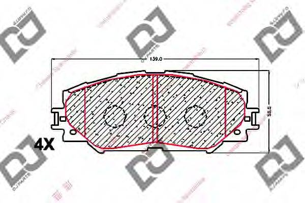 DJ PARTS BP1615 Комплект тормозных колодок, дисковый тормоз