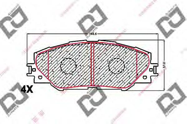 DJ PARTS BP1637 Комплект тормозных колодок, дисковый тормоз