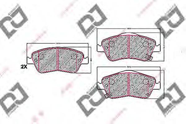 DJ PARTS BP1641 Комплект тормозных колодок, дисковый тормоз