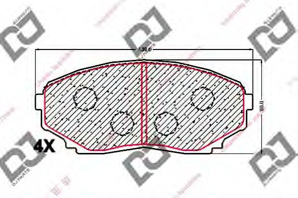 DJ PARTS BP1676 Комплект тормозных колодок, дисковый тормоз