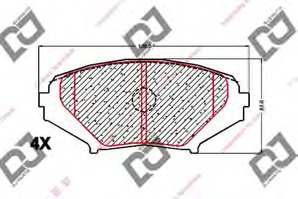 DJ PARTS BP1681 Комплект тормозных колодок, дисковый тормоз