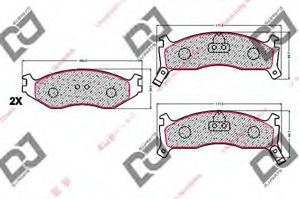 DJ PARTS BP2057 Комплект тормозных колодок, дисковый тормоз