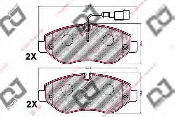 DJ PARTS BP2143 Комплект тормозных колодок, дисковый тормоз