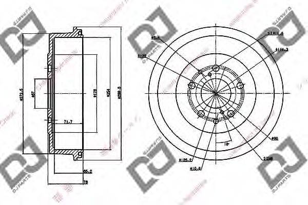 DJ PARTS BR1069 Тормозной барабан