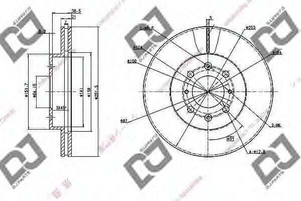 DJ PARTS BD1045 Тормозной диск